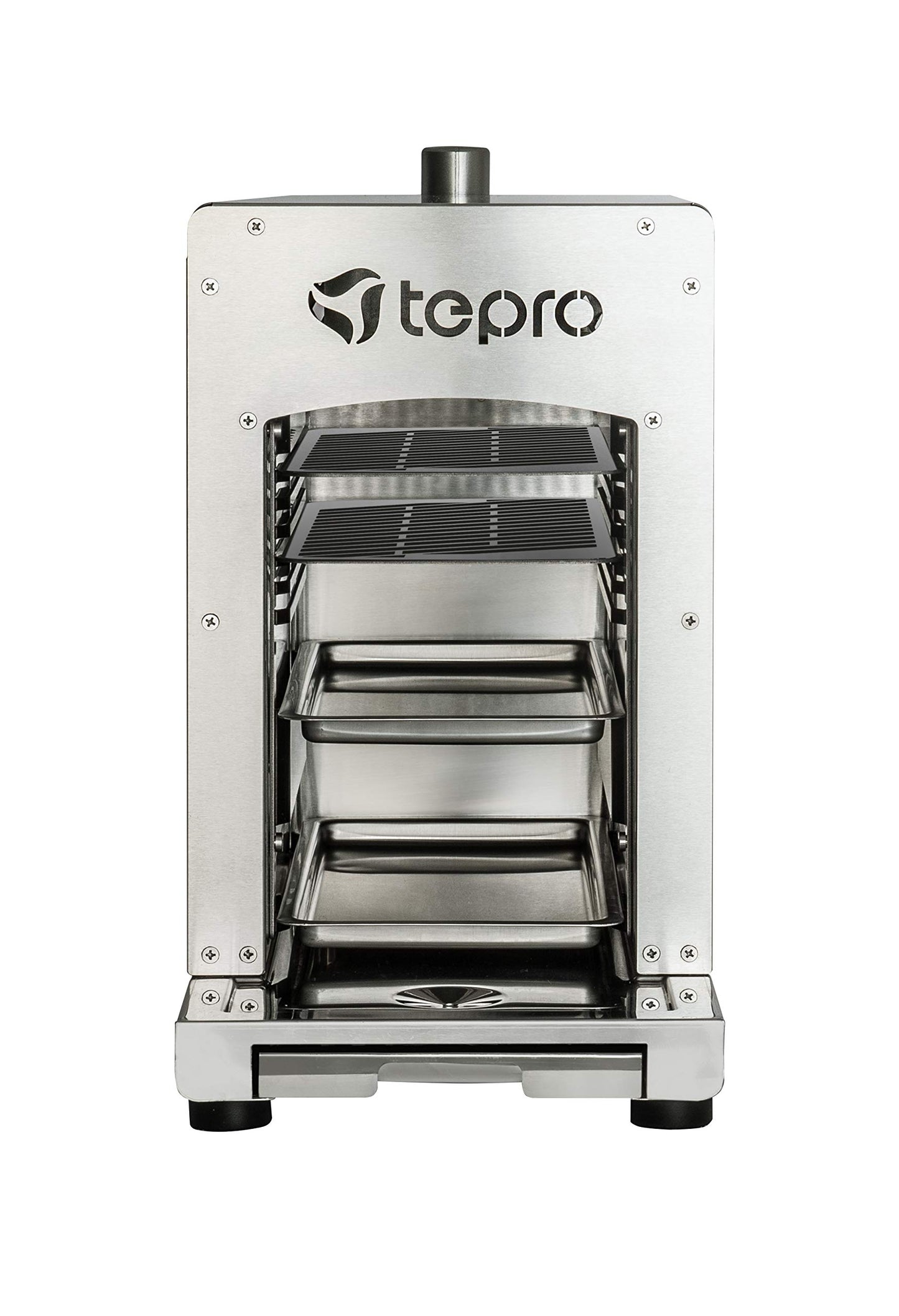 tepro Steakgrill Toronto, Keramik-Infrarotbrenner mit 3 kW Leistung, 800 Grad Gas, Maße ca. 23 x 56 x 40,5 cm, Silber