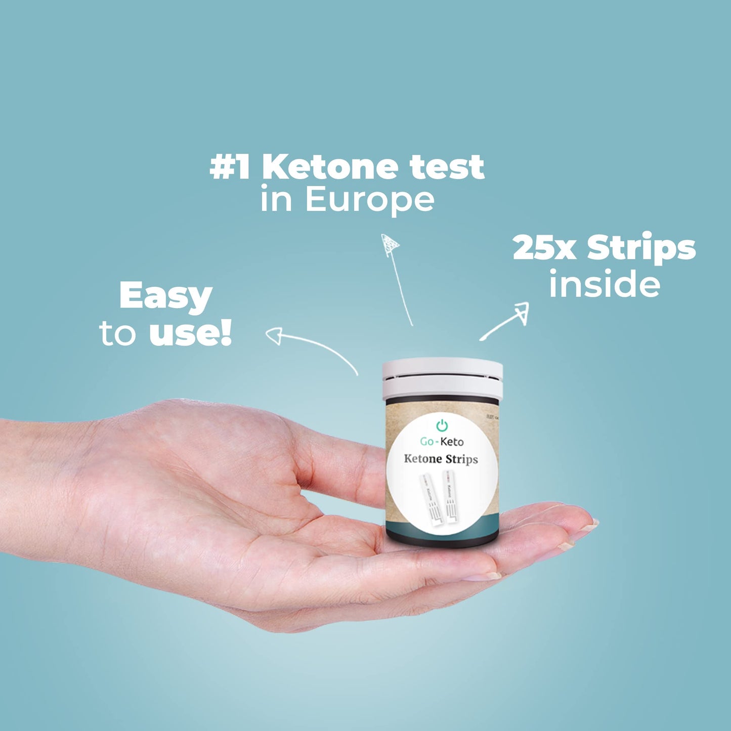 Go-Keto Ketone Teststreifen 25 Stück für Go-Keto Messgerät & GK Dual, Keto Diät