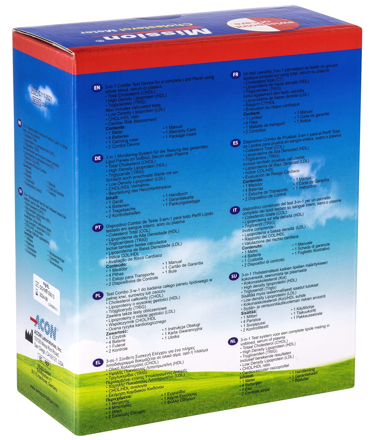 Swiss Point Of Care Mission 3 in 1 Cholesterin Messgerät